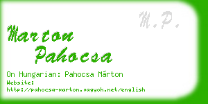 marton pahocsa business card