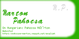 marton pahocsa business card